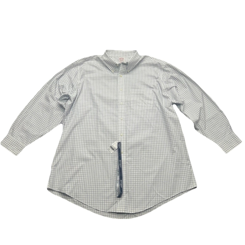 NWT Brooks Brothers The Original Polo Shirt All Cotton Mens 17.5-33 Check Preppy